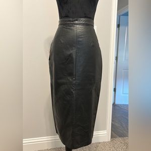 Vintage Leather Pencil Skirt